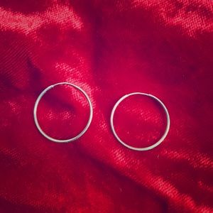 White gold hoops